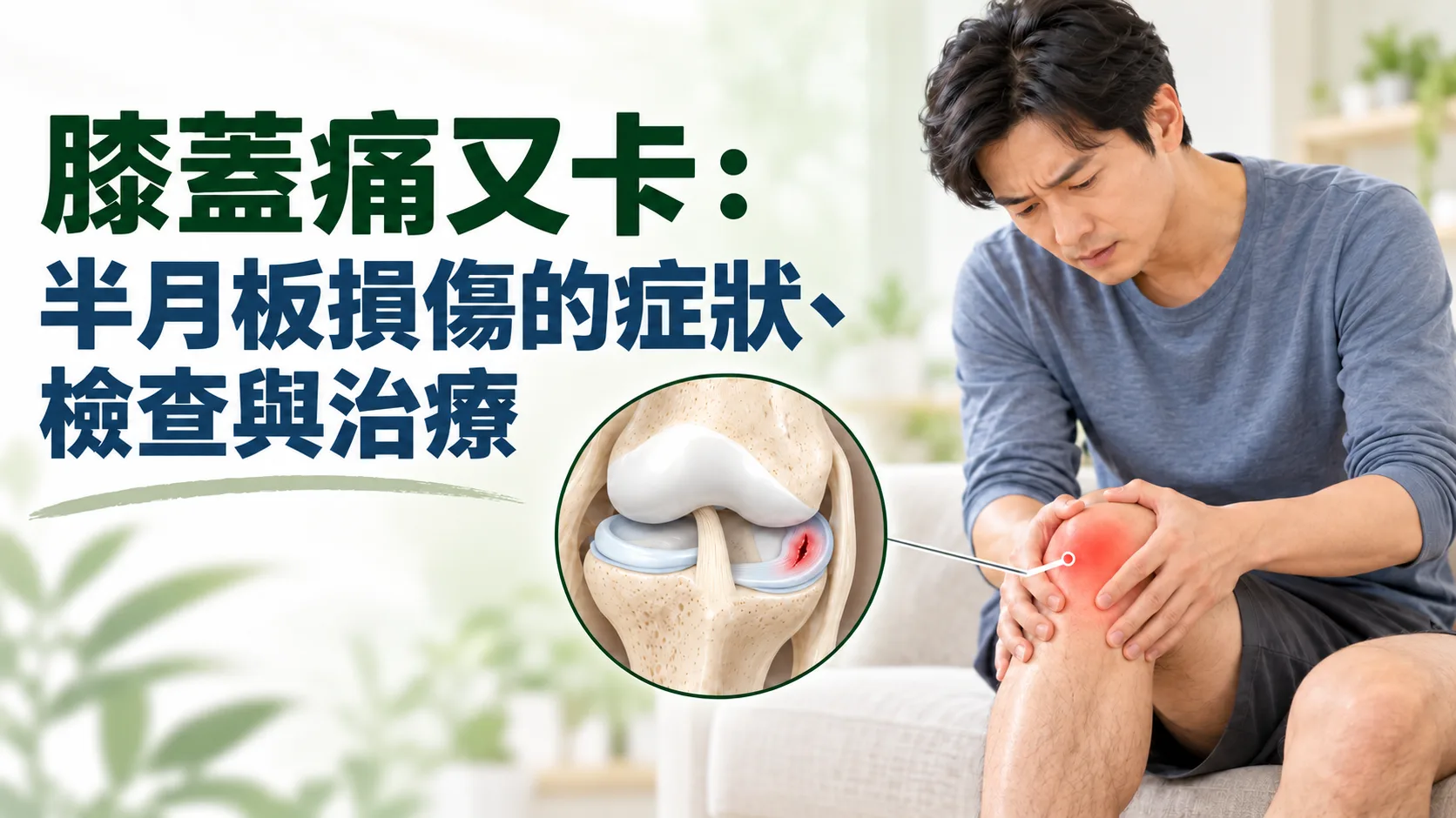 膝蓋痛又卡：半月板損傷的症狀、檢查與治療封面