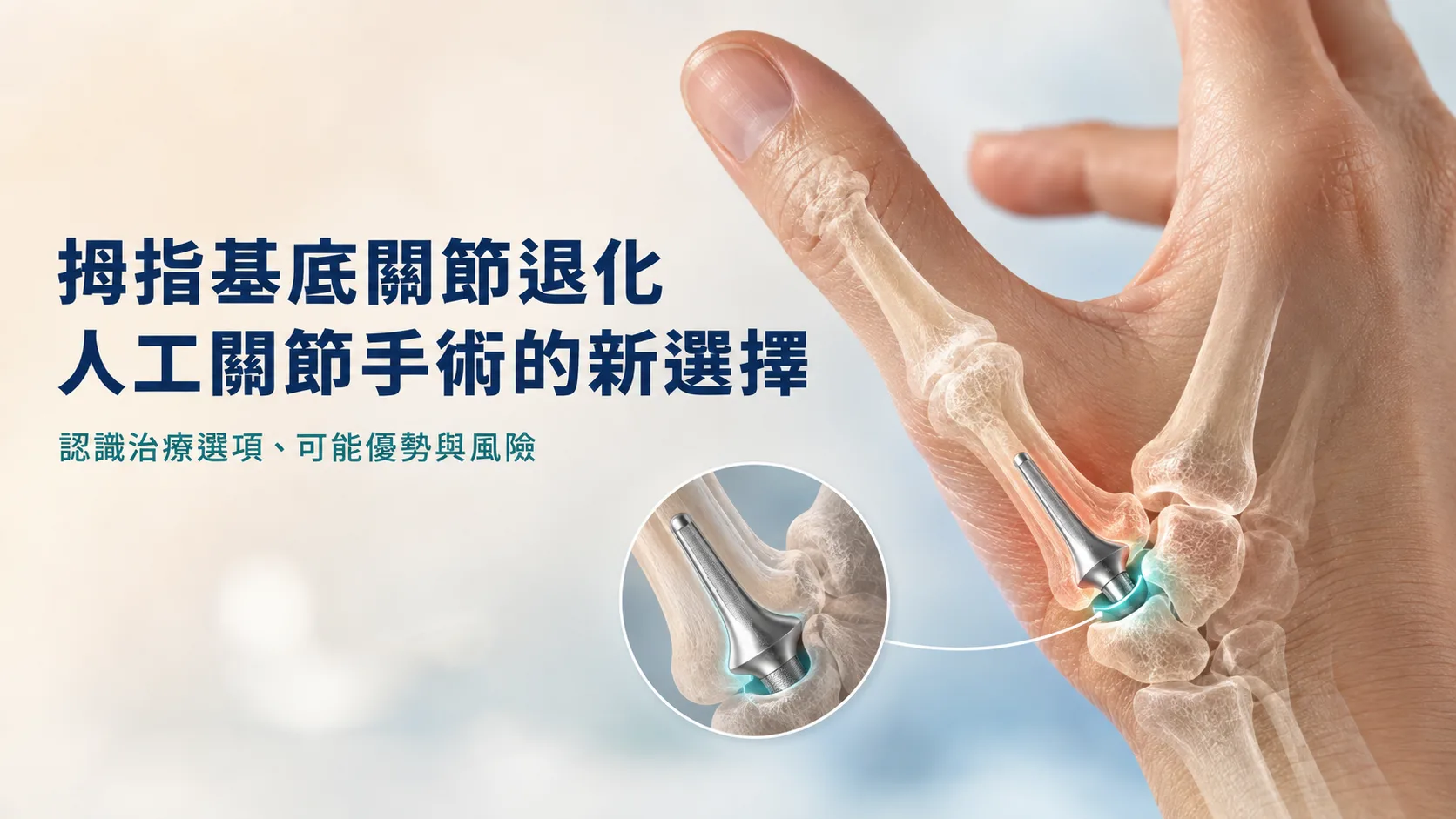 保留活動度與力量：拇指基底(根部)關節退化的人工關節治療封面